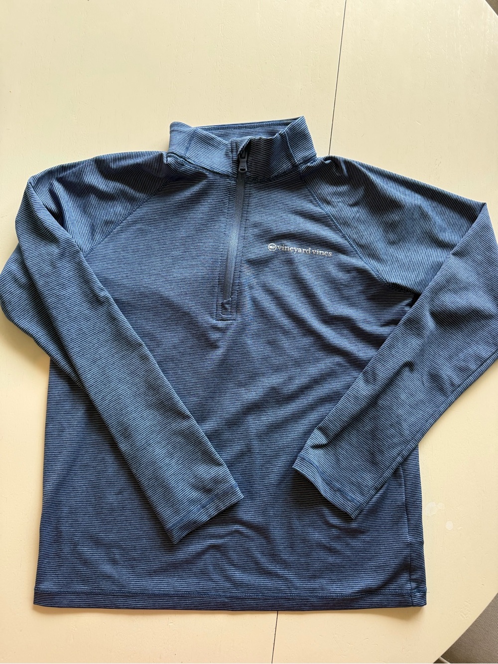 Vineyard Vines Boy’s Striped Performance Quarter-Zip Pullover, Size M, Like New